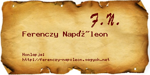 Ferenczy Napóleon névjegykártya